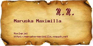 Maruska Maximilla névjegykártya